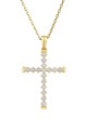 Κολιέ Χρυσό 18Κ Σταυρός με Διαμάντια Brillant 0.16Ct