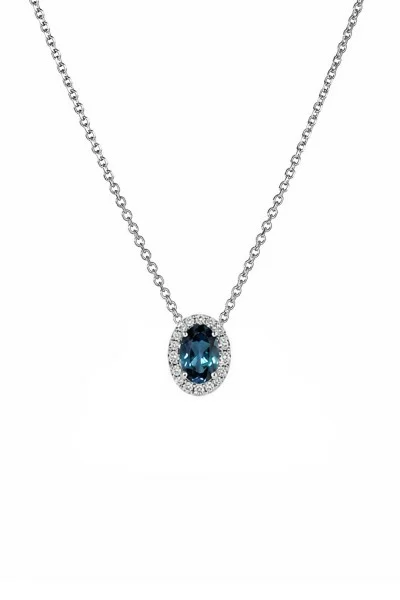 Κολιέ Λευκόχρυσό 18Κ London Blue Topaz Brillant 0.56Ct