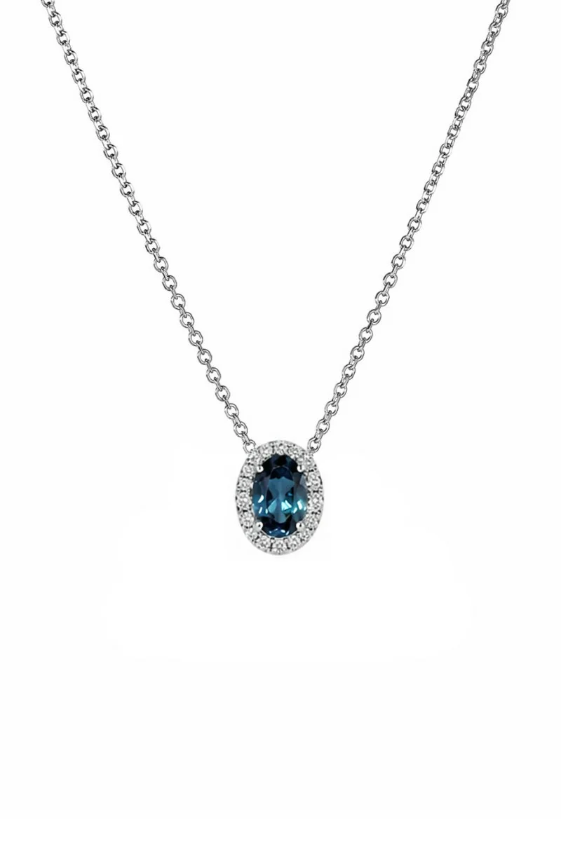 Κολιέ Λευκόχρυσό 18Κ London Blue Topaz Brillant 0.56Ct