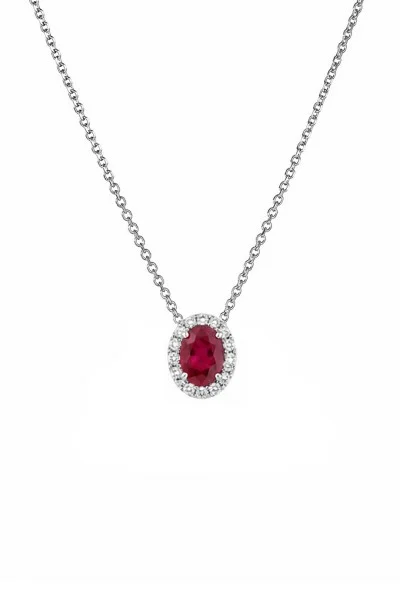 Κολιέ Λευκόχρυσο 18Κ Ρουμπίνι Brillant 0.62CT