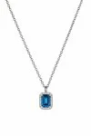 Κολιέ Λευκόχρυσό 18Κ Swiss Blue Topaz Brillant 1.28Ct