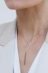 Κολιέ Ροζ Χρυσό 18Κ Evil Eye Brillant 0.015Ct