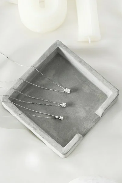 Κολιέ Λευκόχρυσο 18Κ Brillant Καλαθάκι Τετράγωνο 0.16ct