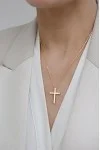 Κολιέ Xρυσό 18Κ Σταυρός με Διαμάντια Brillant 0.01Ct