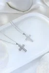 Σετ Σταυρός με Αλυσίδα Λευκόχρυσο 18Κ με Διαμάντια Brillant 0.12Ct