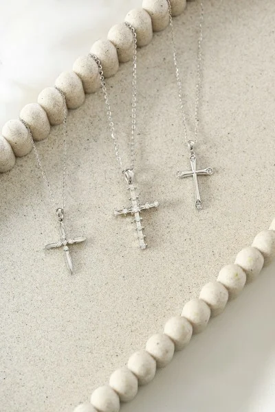 Σετ Σταυρός με Αλυσίδα Λευκόχρυσο 18Κ με Διαμάντια Brillant 0.10ct