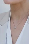 Κολιέ Χρυσό 18Κ Σταυρός με Aλυσίδα με Brillant 0.025Ct
