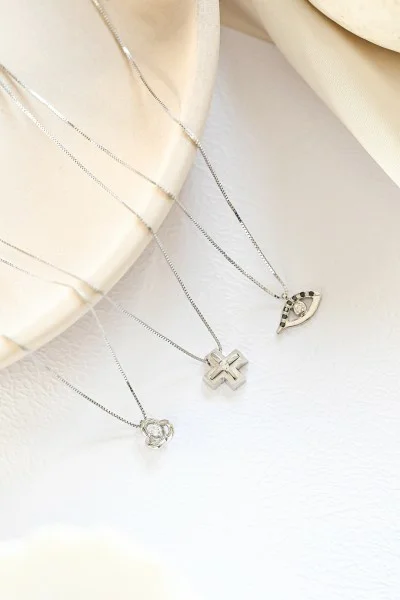 Κολιέ Λευκόχρυσο 18Κ Μάτι Brillant Black Diamonds 0.08Ct