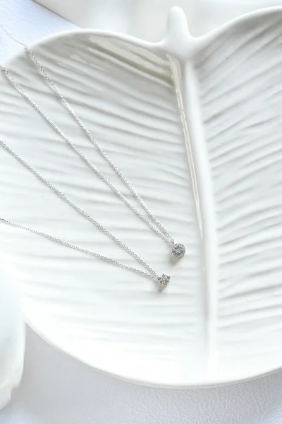 Κολιέ Λευκόχρυσο 18Κ Pave Brillant 0.08Ct