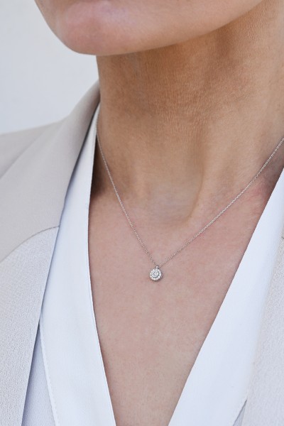 Κολιέ Λευκόχρυσο 18Κ Pave Brillant 0.08Ct