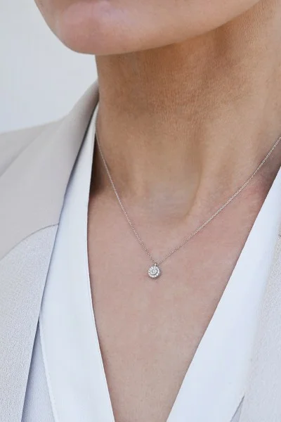 Κολιέ Λευκόχρυσο 18Κ Pave Brillant 0.08Ct