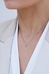 Κολιέ Λευκόχρυσο 18Κ Καλαθάκι 0.07Ct