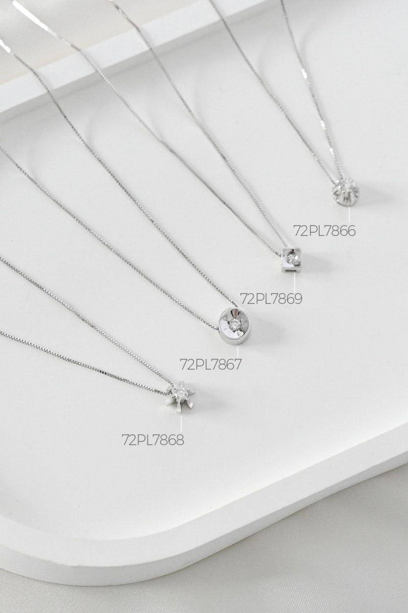 Κολιέ Λευκόχρυσο 18Κ Κύκλος 0.09Ct
