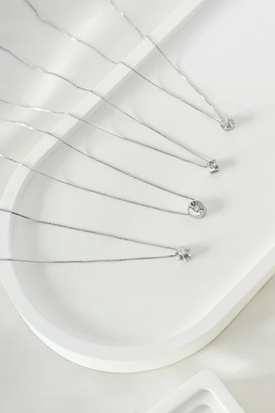 Κολιέ Λευκόχρυσο 18Κ Κύκλος 0.09Ct