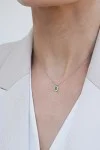 Κολιέ Λευκόχρυσο 18Κ Σμαράγδι Brillant 0.29CT