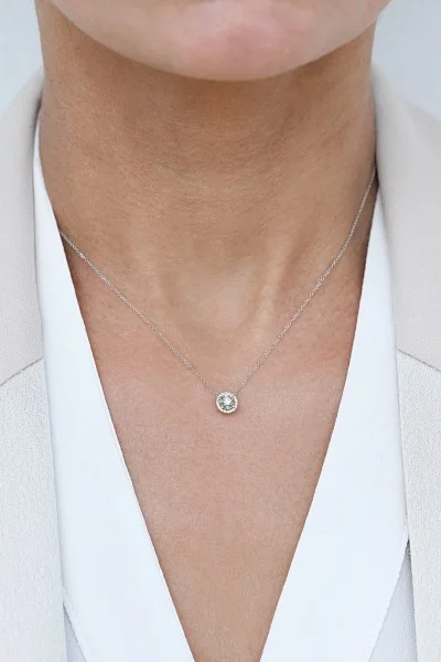 Κολιέ Λευκόχρυσο 18Κ Diamantate Brillant 0.11Ct