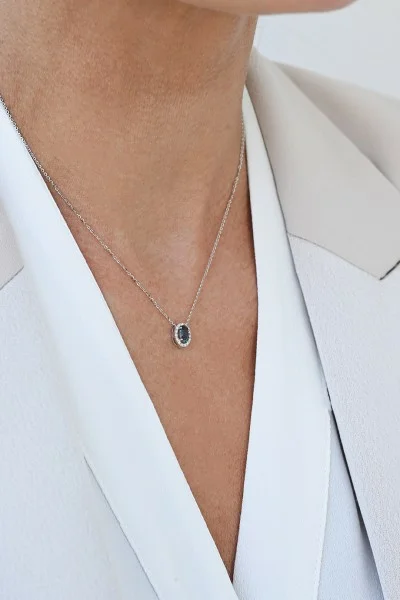 Κολιέ Λευκόχρυσό 18Κ London Blue Topaz Brillant 0.56Ct