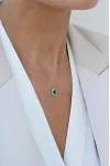 Κολιέ Λευκόχρυσο 18Κ Σμαράγδι Brillant 1.01CT