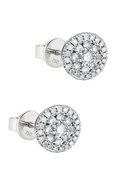 Σκουλαρίκια Λευκόχρυσο 18Κ Pave Διαμάντι 0.37ct