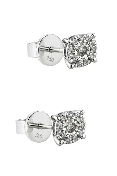 Σκουλαρίκια Λευκόχρυσο 18Κ Αστέρι Pave Διαμάντι 0.17ct