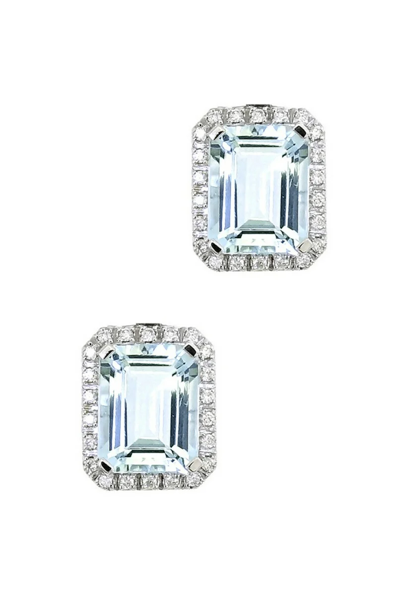 Σκουλαρίκια Λευκόχρυσο 18Κ Aquamarine Brillant 2.96ct