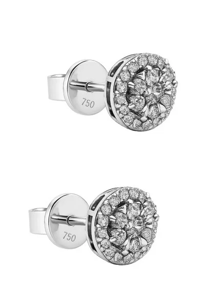 Σκουλαρίκια Λευκόχρυσο 18Κ Pave  Διαμάντι 0.54ct