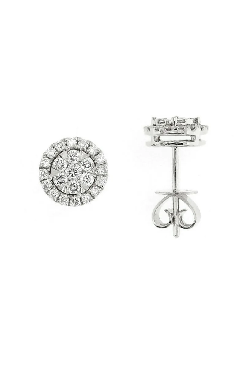 Σκουλαρίκια Λευκόχρυσο 18Κ Pave  Διαμάντι 0.54ct