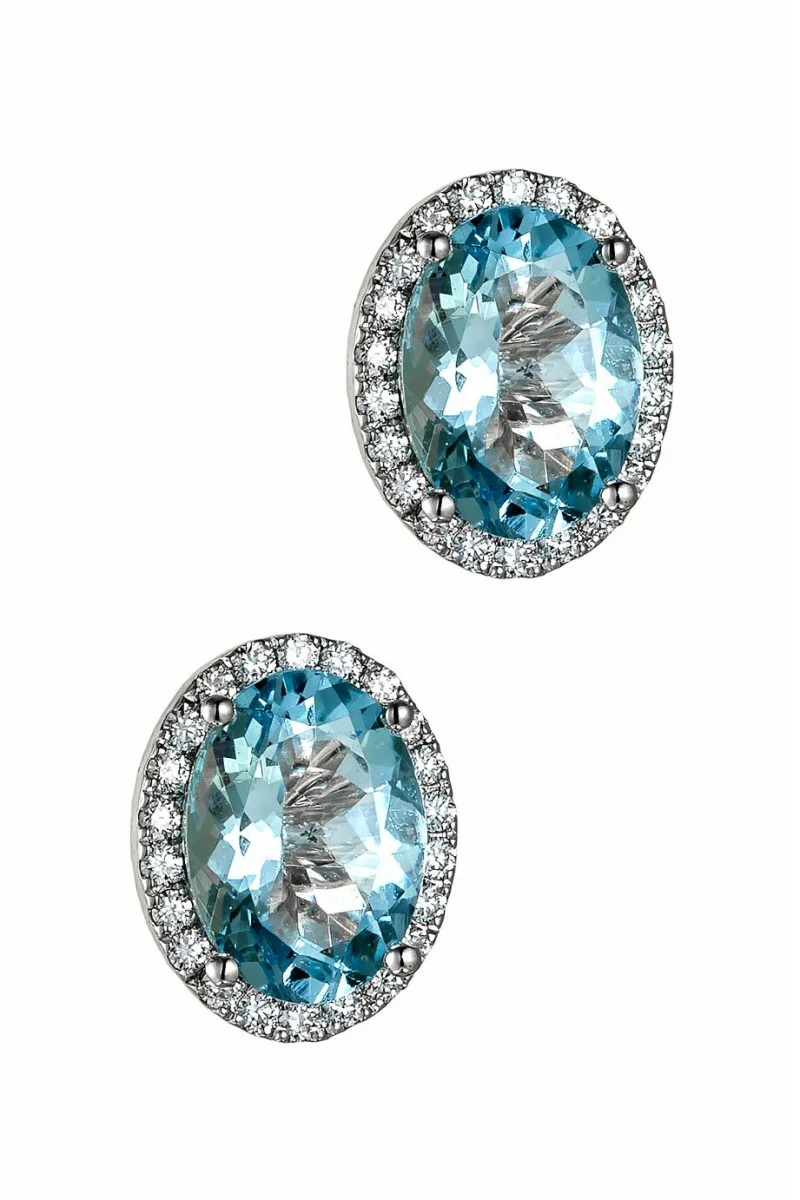 Σκουλαρίκια Λευκόχρυσο 18Κ Aquamarine Brillant 2.05ct