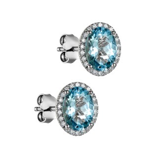 Σκουλαρίκια Λευκόχρυσο 18Κ Aquamarine Brillant 2.05ct