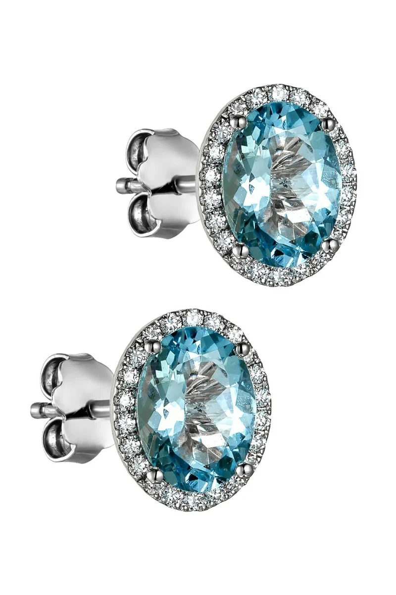 Σκουλαρίκια Λευκόχρυσο 18Κ Aquamarine Brillant 2.05ct