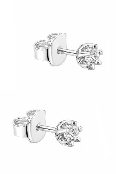 Σκουλαρίκι Λευκόχρυσο 18Κ Brillant 0.11ct