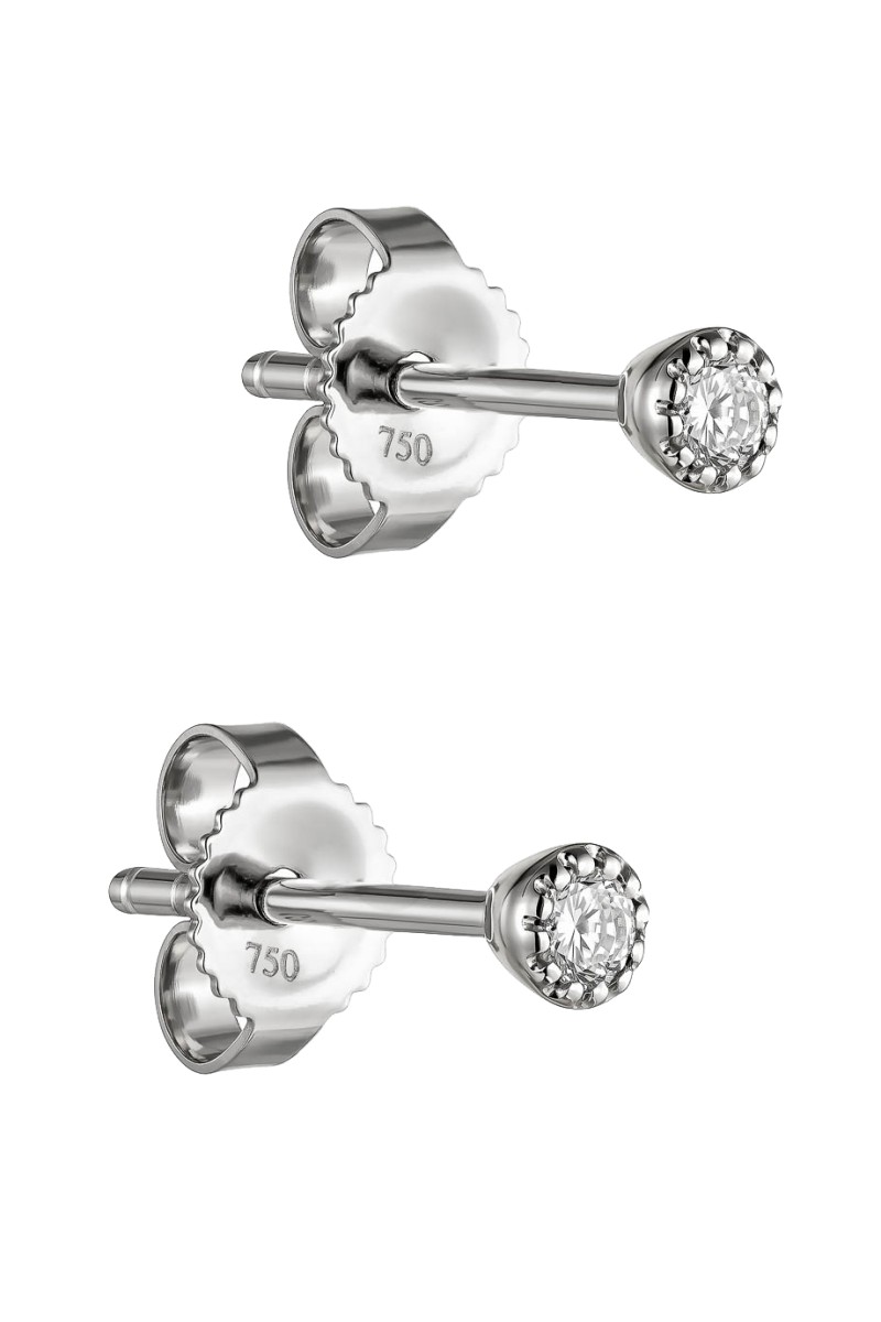 Σκουλαρίκι Λευκόχρυσο 18Κ Brillant 0.10ct