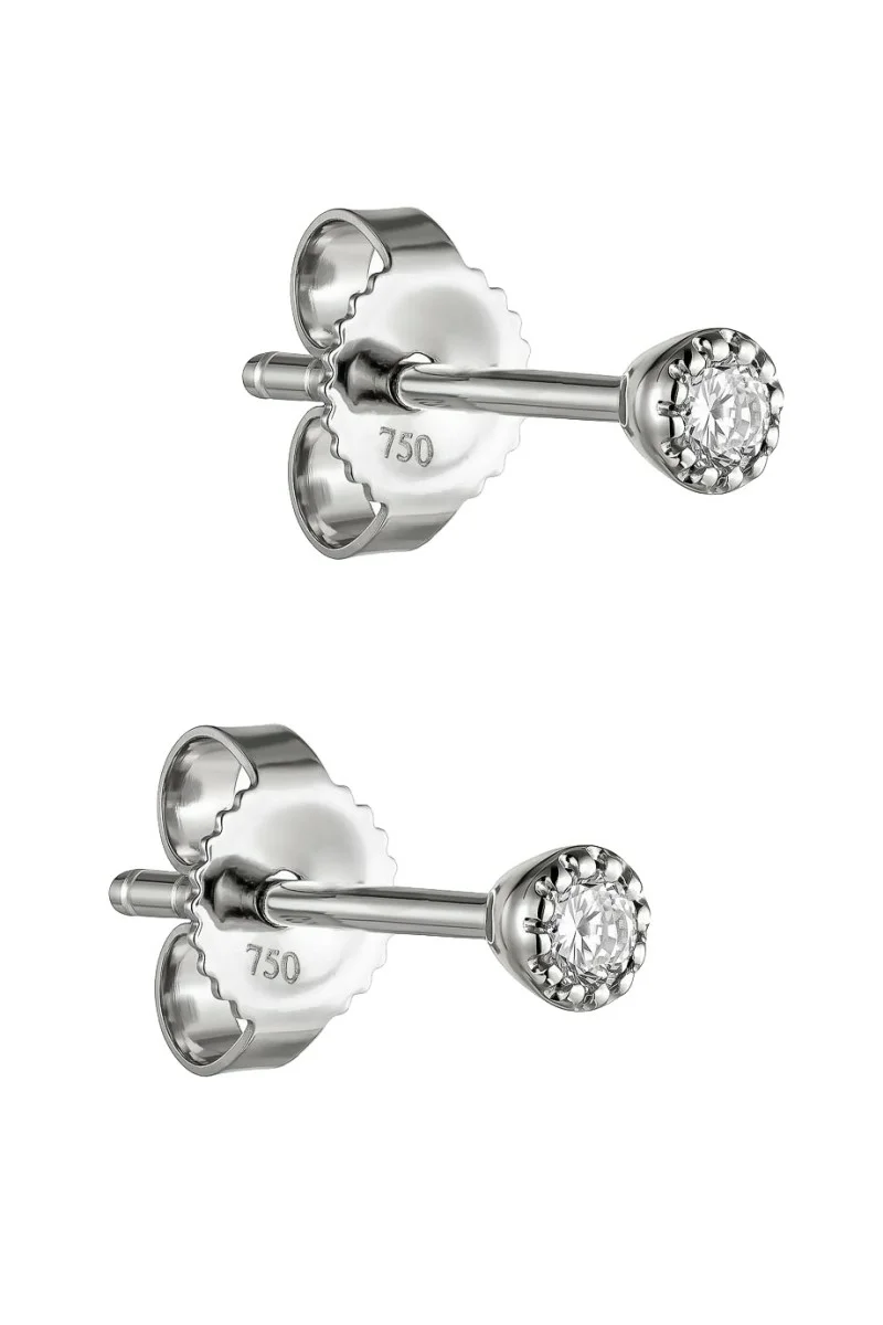 Σκουλαρίκι Λευκόχρυσο 18Κ Brillant 0.10ct