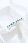 Σκουλαρίκια Λευκόχρυσο 18Κ Σμαράγδι Brillant 0.44ct