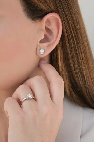 Σκουλαρίκια Λευκόχρυσο 18Κ Diamantate Διαμάντι 0.33ct