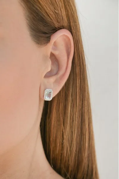 Σκουλαρίκια Λευκόχρυσο 18Κ Aquamarine Brillant 2.96ct