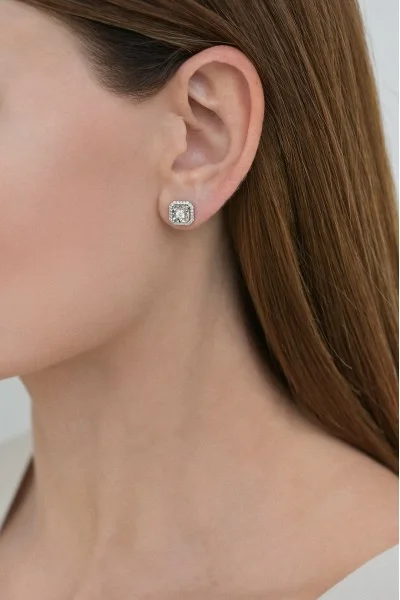 Σκουλαρίκια Λευκόχρυσο 18Κ Diamantate Διαμάντι 0.22ct