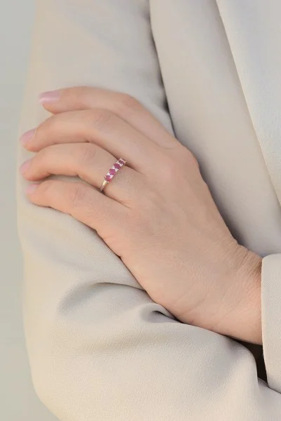 Δαχτυλίδι Λευκόχρυσο 18Κ Διαμάντι Ρουμπίνι Σειρέ 1.11Ct