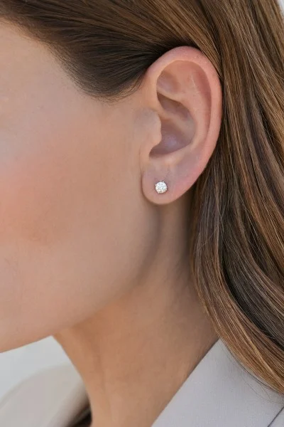 Σκουλαρίκι Λευκόχρυσο 18Κ Brillant 0.58ct