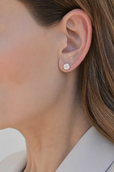 Σκουλαρίκια Λευκόχρυσο 18Κ Princess Cut and Marquise Διαμάντι 0.62ct