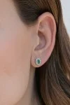 Σκουλαρίκια Λευκόχρυσο 18Κ Σμαράγδι Brillant 0.86ct