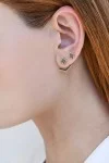 Σκουλαρίκια Aztec Ροζ Χρυσό 18Κ Pave Διαμάντι 0.25ct