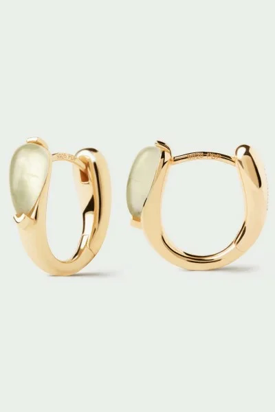 Σκουλαρίκι PD PAOLA Ασήμι Prehnite Isla Hoops