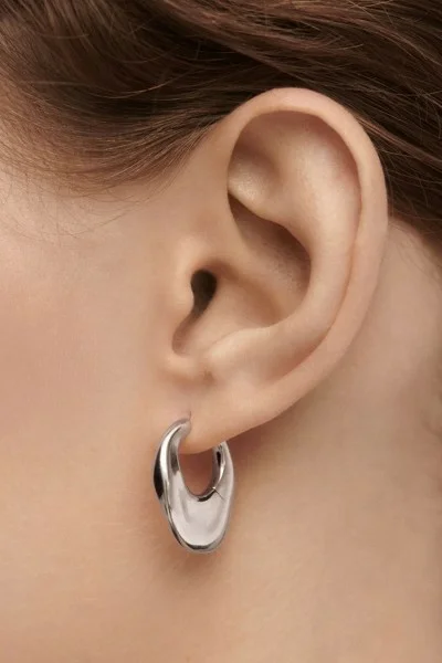 Σκουλαρίκι PD PAOLA Ασήμι Volcano Silver Hoops