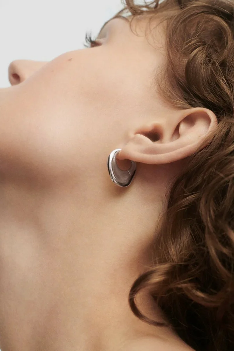 Σκουλαρίκι PD PAOLA Ασήμι Volcano Silver Hoops