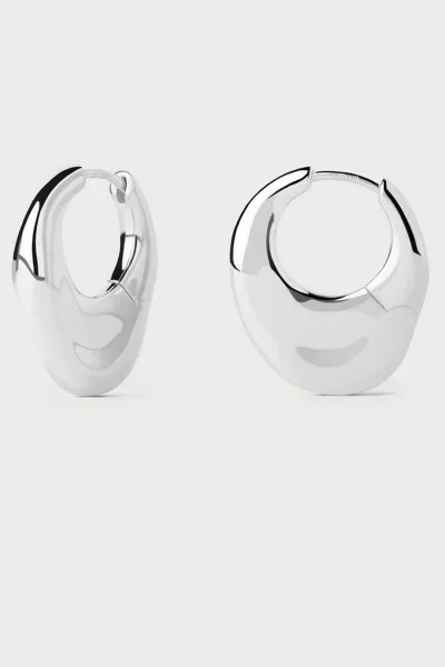 Σκουλαρίκι PD PAOLA Ασήμι Volcano Silver Hoops