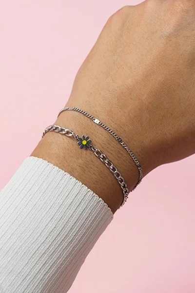 Βραχιόλι OOZOO από Ατσάλι Flower SB-1021