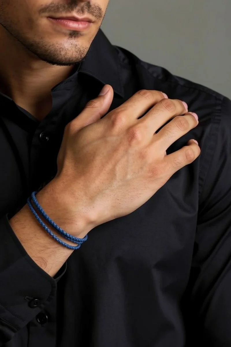 Βραχιόλι OOZOO Blue Leather από Ατσάλι SB-1056-195