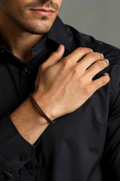 Βραχιόλι OOZOO Brown Leather από Ατσάλι SB-1055-195