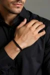 Βραχιόλι OOZOO Black Leather από Ατσάλι SB-1059-195